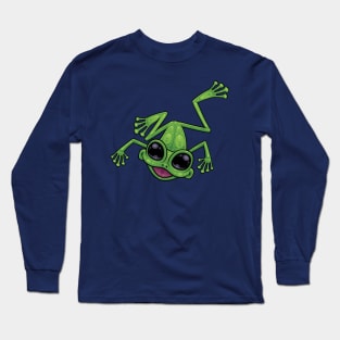 Happy Green Tree Frog Long Sleeve T-Shirt